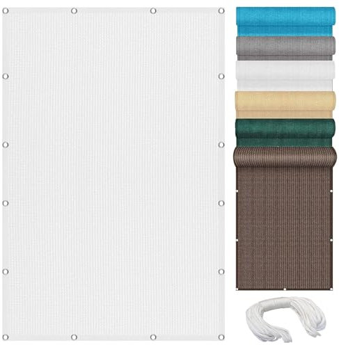 Toldo Vela Rectangular 5 x 7 m, Protección Solar HDPE, Transpirable, Red De Sombreado De Protección Solar, Toldo de Sol para jardín, para Jardín Balcón Exterior, Blanco