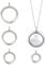 DELORIGIN 4 Stück Foto Medaillon Charms Halskette Runde Edelstahl Medaillon Anhänger Kristall Doppelseitiger Bilderrahmen Memory Medaillon Charm mit 45cm Kette für Hochzeit Schmuck Making Foto