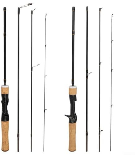 1,8 m mehrteilige Kohlefaser-Köderrute, tragbar, UL-Einstellung, Spinner/Wurfstange, tragbare Baitcast-Angelrute, leichte Gelenkrute (Spinnergriff)