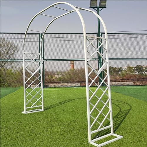 Schwer Rosenbogen Verzinkt Gartenbogen Stabil Metall Torbogen Für Kletterpflanzen Freistehend Pflanzen Rankhilfe Rankgitter Rosengestell Rankbogen(White,240X230X40 cm)