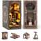 ITEFDTUTNE Book Nook Kit für Erwachsene, DIY Miniatur Puppenhaus Booknook Kit mit Led-Licht, 3D Holz Bücherregal Puzzle Booknook einfügen Dekor Handwerk für Erwachsene Teenager Geschenke, Museum