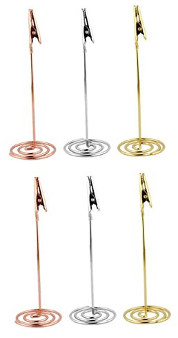 BCOATH 6stücke Edelstahl-klammern Dreifarbiges Desktop-notizclip Fotohalter Stabiler Memo-clip Kartenclip Mehrzweck Nachricht Halter