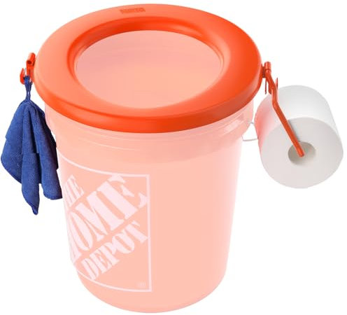 Bucket Toilet Seat, Portable Toilet Seat for 5 Gal Buckets, Camping Seat for Pail, Snap-on Bucket Seat for Outdoor, Camping, Hiking, Emergency, Car, Boat, RV Travel, Orange (Bucket Not Included)