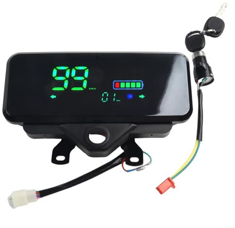 Besttoolifes Display LCD elettrico con retroilluminazione, tachimetro per bici elettrica, impermeabile, display multifunzione, leggero, 48 V 72 V, interfaccia 6 pin (con tasti interruttore)
