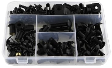 YULEGUDI Vis de Moto pour Y&amaha pour Xmax 125 pour Xmax 250 pour Xmax 400 2014-2022 2023 2024 Kit Complet Boulons Carénage Vis Carrosserie Écrous Clips Carénage en Acier(Black)