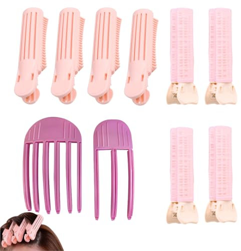 8 Stück Volumen Clips Haare,Lockenwickler Kurze Haare Wickler Für Haare Volumen Volumizing Hair Clips es Gibt Auch 2 Stück Pony-Styler in Verschiedenen Größen Sofortige Haar-Styling-Werkzeuge