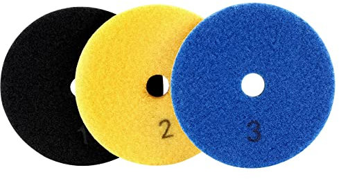 Sirxlevcy 3 Stücke 100 Mm Diamant Flexible Nass und Trocken Polier Scheiben 3 Schritt Fußboden Polish für Marmor Fliesen