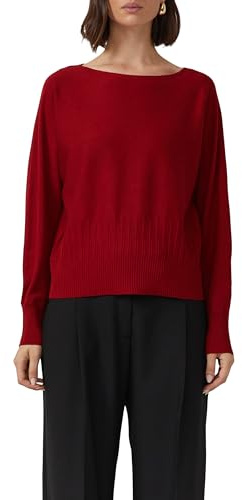 s.Oliver Damen Strickpullover – Feinstrick, U-Boot-Ausschnitt, Langarm