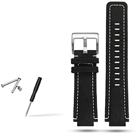 ONECMN Canvas watchband men suitable for timex tide compass T2N720 T2N721 T2N739 Nylon Watch Band 24x16mm(E)