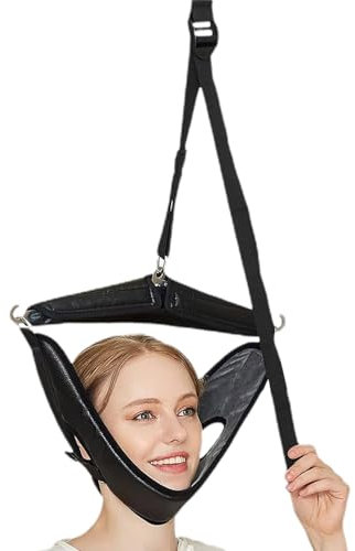 BommFu Nackentraktionsset Über Der Tür | Tragbare Nackendehner-Hängematte Zur Linderung Von Nackenschmerzen | Hals Traktionskorrektur Über Der Tür Wirbelsäule Stretching Kit Für Männer Frauen
