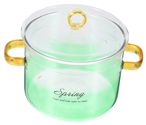 Amosfun Glass Pot for Noodles Versatile Cooking Pot Lid Heat Resistant Soup Pan Glass Stewpot