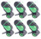 Fauhapyway Lot de 6 alarmes de pêche électroniques avec lumières clignotantes pour canne à pêche de nuit, cloche stable, flash vert, flash unique noir (plastique noir)