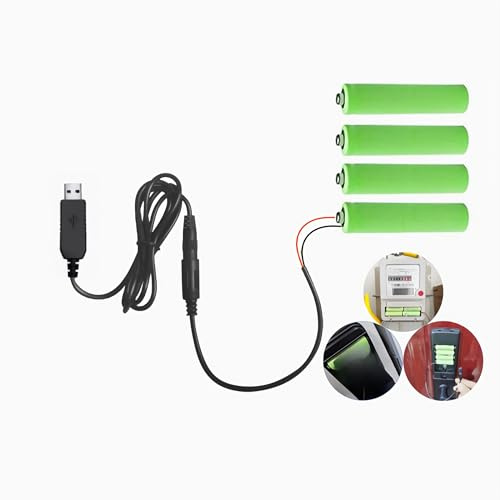 O58 USB zu AAA Batterie Adapter 5V auf 6V Ersatz für 4x AAA Batterien | Ersetzt 4 AAA Batterien, USB 5V auf 6V Spannungswandler, 1 m Kabel, ideal für Spielzeug, LED Geräte, Fernbedienungen