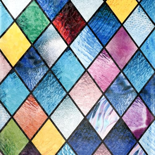 45x200cm película para vidrieras,Vinilo Adhesivo Cristal Efecto Arcoiris 3D,Tinte de Ventana de celosía Colorida,para Sala De Estar,Oficina