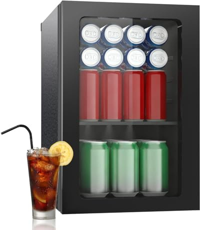 DollarDash Réfrigérateur de boissons, 24 canettes/20 litres, mini réfrigérateur avec porte transparent pour limonade, bière ou vin, plan de travail, réfrigérateur avec étagères amovibles réglables