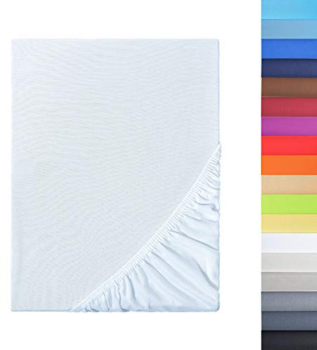NatureMark - Mikrofaser SPANNBETTLAKEN zum Sparpreis! viele Größen und Farben Markenware (90x200-100x200 cm, Weiß)