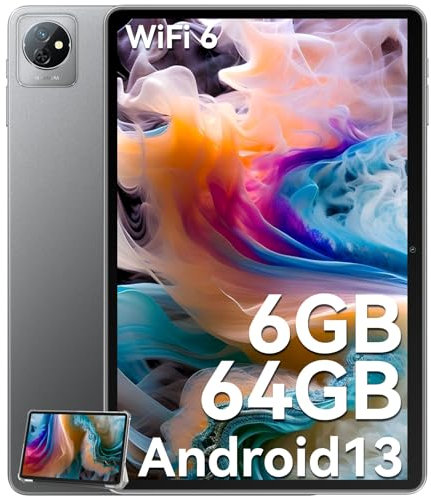 Blackview Tab 30 WiFi Tablet 10 Zoll Android 13, Octa-Core 6 GB RAM 64 GB ROM (2 TB TF) 1280x800 IPS Touchscreen GMS-Zertifizierter Tablet PC, WiFi 6 Tablet mit Widevine L1, Dual-Kamera-Lautsprecher