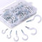 Swpeet Lot de 100 crochets blancs de 6 tailles avec revêtement en vinyle, crochets à vis pour la maison, le bureau et le lieu de travail – 1,27 cm, 1,6 cm, 1,9 cm, 2,2 cm, 3,8 cm (blanc)