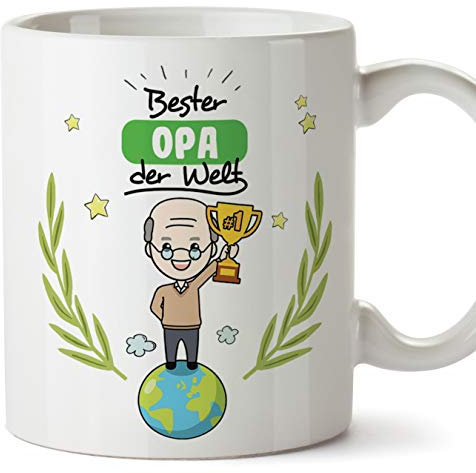 Mugffins Opa Tasse/Becher/Mug - Bester Opa der Welt - Schöne und lustige Kaffeetasse als Geschenkidee für Großväter. Keramik 350 mL