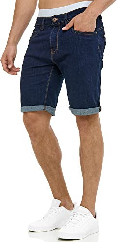 Indicode Herren Caden Jeans Shorts mit 5 Taschen | Herrenshorts Used Look für Männer Rinse Wash, XL