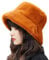 LLZ.COQUE Damen Hut Winter Weiche Kunstpelz Flauschige Fischerhut Breite Krempe Fellmütze Winter Warme Mütze für Mädchen Karamell