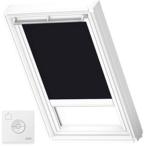 VELUX Original Solar-Verdunkelungsrollo, C04, Schwarz, Weiße Seitenschienen, Vorherige Version