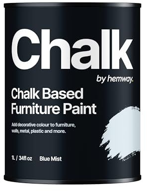 Hemway - Chalk Based Furniture Paint - Blue Mist 1 L | Chalky Matt Shabby Chic Finish for Interior & Exterior Home Decor | Quick Dry & All-in-one