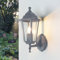 Licht-Erlebnisse Außenlampe für die Wand Glas Aluminium Dunkelgrau IP44 Terrasse H:36 cm E27 stehend nostalgische Wandlaterne Garten PARIS