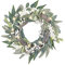 Valery Madelyn 18inch/45cm Light Up Christmas Wreath for Front Door, Pre Lit Christmas Wreath White and Silver, Xmas Reef with 20 LED Lights and Timer Function for Outdoor Christmas Decoration