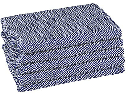 Tuiste Geschirrtücher Blau, 40x70 cm Küchenhad 5er Set, Küchentücher Baumwolle, Spül- & Geschirrtücher, Geschirrhandtücher Baumwolle, Diamantmuster Trockentücher Küche, Farbe: Blau