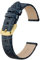 BISONSTRAP Leather Watch Straps, Soft Replacement Bands with Polished Buckle,14mm, Blue with Gold Buckle