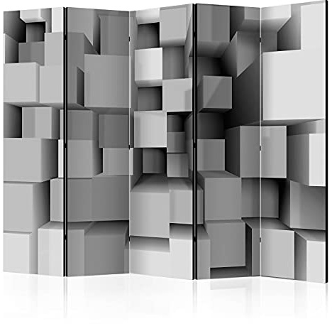 murando - Paravent Raumteiler Abstrakt, 225x172 cm, 5-teilig, Wohnzimmer | Mobiler Sichtschutz, sofort einsatzbereit, Holzrahmen, ideal fürs Wohnzimmer oder Büro, geruchsneutral, lichtbeständig