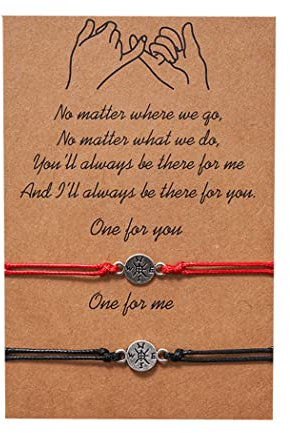 Chengxun Versprechen Abstand passendes Paar Armband Retro Kompass verstellbares Pull Geflochtenes Armband Geschenk für Frauen und mich