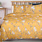 MOONLIGHT20015 Super King Duvet Set Soft Printed Luxury Bedding Sets Brushed Microfiber Duvet Covers with Pillowcases (Ochre Flower 260x220 CM)