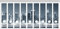Wallario Ordnerrücken Sticker New York Skyline - Schwarz Weiß Blau - Größe 9 Stück, Rückenschilder für 9 breite Ordner, Klebeetiketten