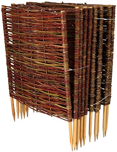 KOTARBAU® 10er Set Beetbegrenzung aus Weide 60 x 60 cm Weidengeflecht Garten Beeteinfassung für Blumen und Gemüse Rasenkanten