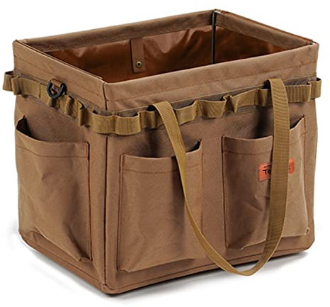 Tentock Folding Camping Picnic Storage Bag with Handles and Hooks, Portable Outdoor Food Drink Basket Lunch Bag Large Capacity for Hiking BBQ Travelling