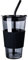 Straw Cup, Coffee Cup, Glass with Straw and lid, Double Drink Cup, Milk Cup, Tea Cup, car Cup,Set of 1 (16oz, Smoke Grey Cup with Black Silicone Rubber Ring)