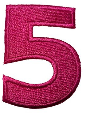 Catch the Patch Nummer Rosa - (Größe: 4,9 x 3,7 cm) – Hochwertiger Stickpatch zum Aufnähen oder Aufbügeln – Für Shirts, Jacken, Taschen & mehr