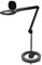 Lumeno 8615SW Lupenleuchte Arbeitsplatzlampe mit großer ovalen Linse 110x150 mm, 60 LEDs in 2 Stufen dimmbar, perfekt als Lesehilfe, für die Kosmetik, zum Löten, 5 Dioptrien schwarz mit Rollstativ
