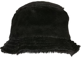 Flexfit Unisex Hut Fake Fur Bucket Hat Black one Size