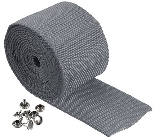 PATIKIL Winch Rope Protector 2m/6.56ft, Polyester Protective Sleeve with Buckle Universal for 4.5cm/1.77in Width Cable Line, Grey