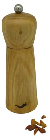 Chilimühle, Gewürz- und Chilimühle mit Edelstahl-Mahlwerk (Peperonimühle) Holz (Eiche)