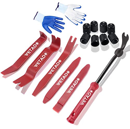 Wetado Auto Trim Removal Tool Set, 16 Pcs Auto Car Trim Tool Kit Plastic Pry Tool Kit for Car, Clip, Audio, Dashboards, Door Panel Window Molding Fastener Remover Tool Kit
