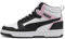 PUMA Unisex Rebound V6 Sneaker, White Black Pink Lilac, 38 EU