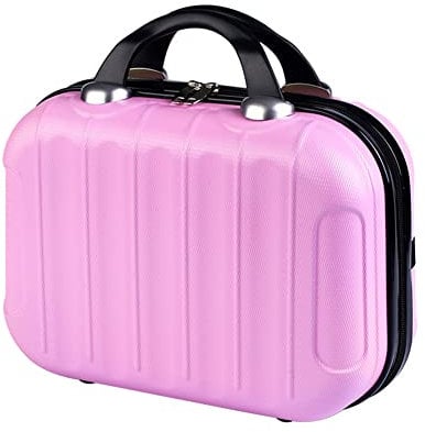 Kosmetikkoffer Wasserdicht Make-up Organizer Leichter Handgepäck Beauty Case mit Handgriff und Reißverschluss Damen Verschleißfest Hartschale Kulturtasche für Reise Ausflug (Pink)