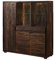MASSIVMOEBEL24.DE | Bark Highboard aus Massivholz #215 | aus Akazienholz - Dunkelbraun, lackiert | 140x40x150 cm | 10 Fächer & 1 Schublade | Aufbewahrungsschrank Wandschrank