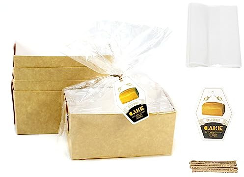PQZKLDP PQ141 Brotkasten, 15,2 cm, 25 Stück, Toast-Boxen, Einweg-Papier-Bäckerei-Boxen, kann in der Mikrowelle gestellt werden, natürlich, recycelbar, Bäckerei, Gebäck, rechteckig, Loft-Boxen