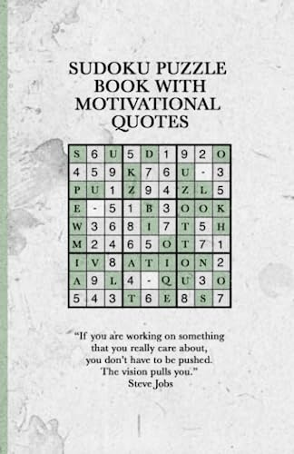 Sudoku Puzzle Book With Motivational Quotes: - easy/medium/hard