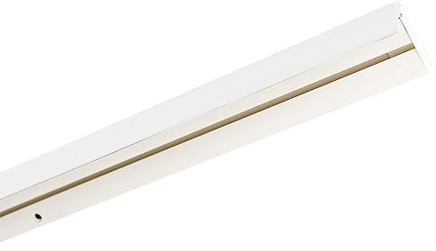 Garesa Gardinenschiene 1-läufig, Weiß I Vorhangschiene aus Kunststoff inkl. Gleiter I Vorgebohrt zur Deckenmontage I Mit Blende Farbe Weiß I 130cm